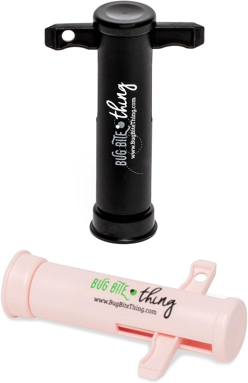 BUG BITE THING Suction Tool - Bug Bites and Bee/Wasp Stings, Natural Insect Bite Relief, 2-Pack, 1 Black/1 Pink - Image 1